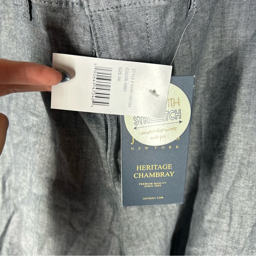 Jachs Bleecker Short Gray Chambray Chino size 38 - Picture 2 of 9